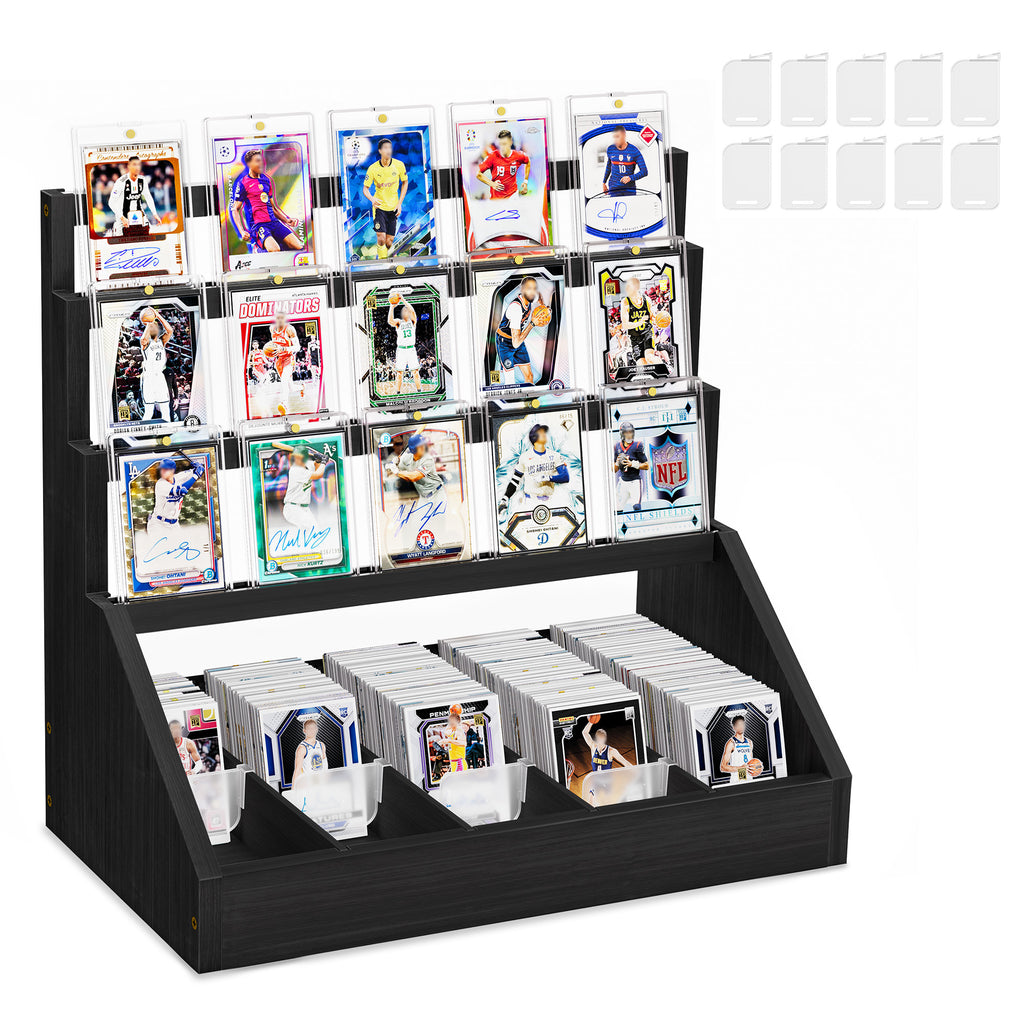 3-Tier Trading Card Display Stand,Black