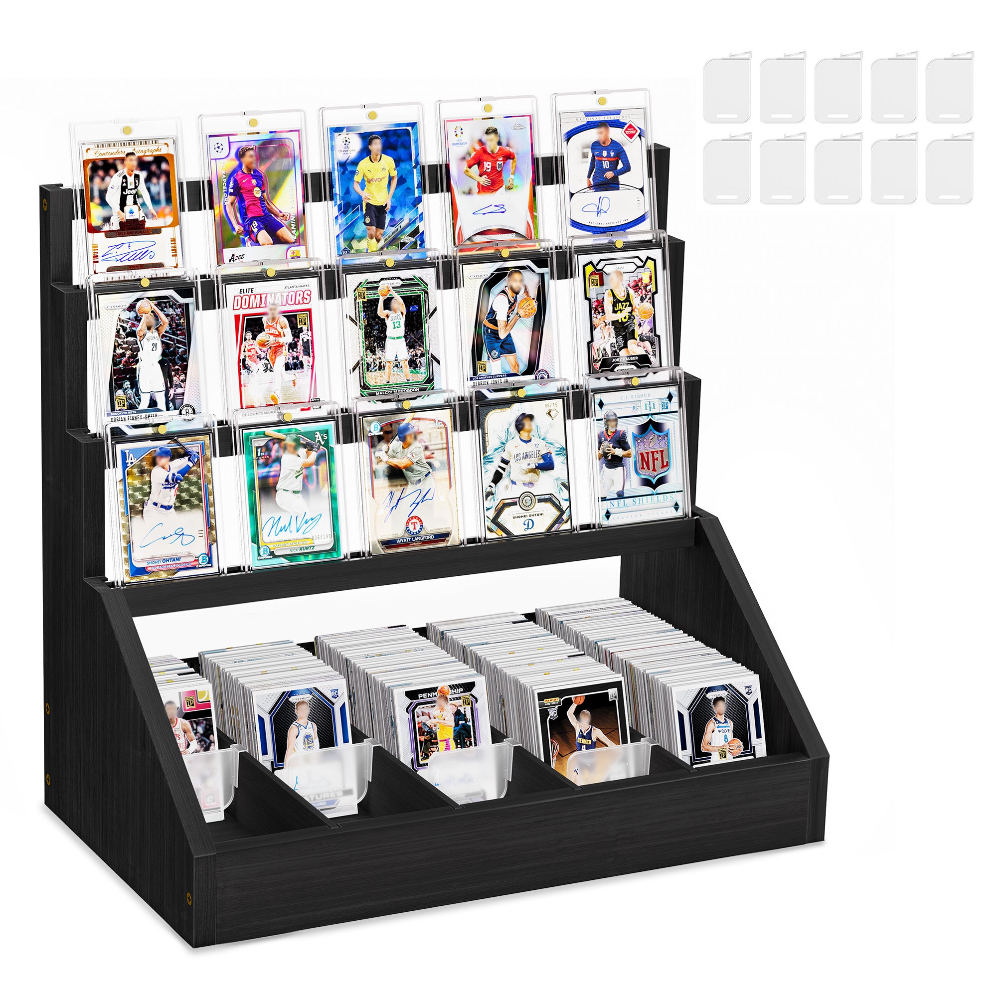 3-Tier Trading Card Display Stand,Black