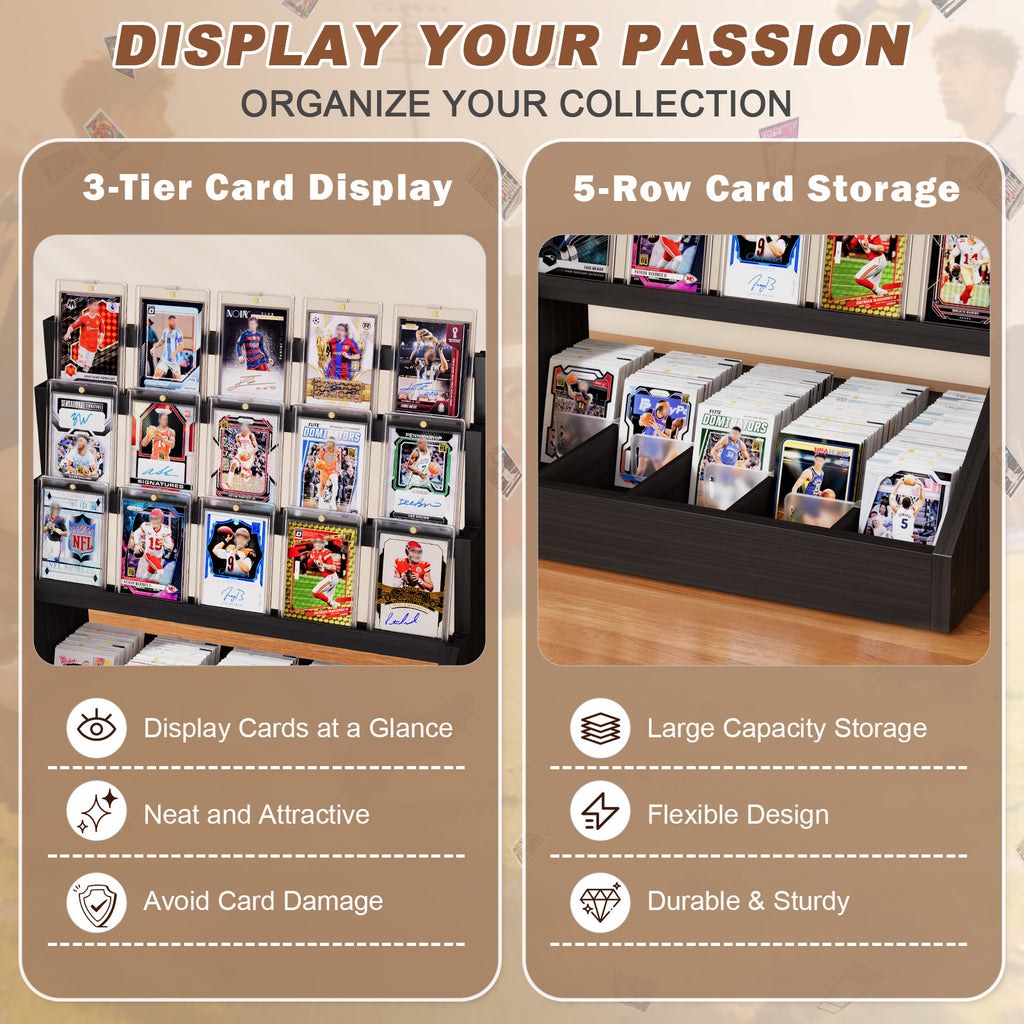 3-Tier Trading Card Display Stand,Black