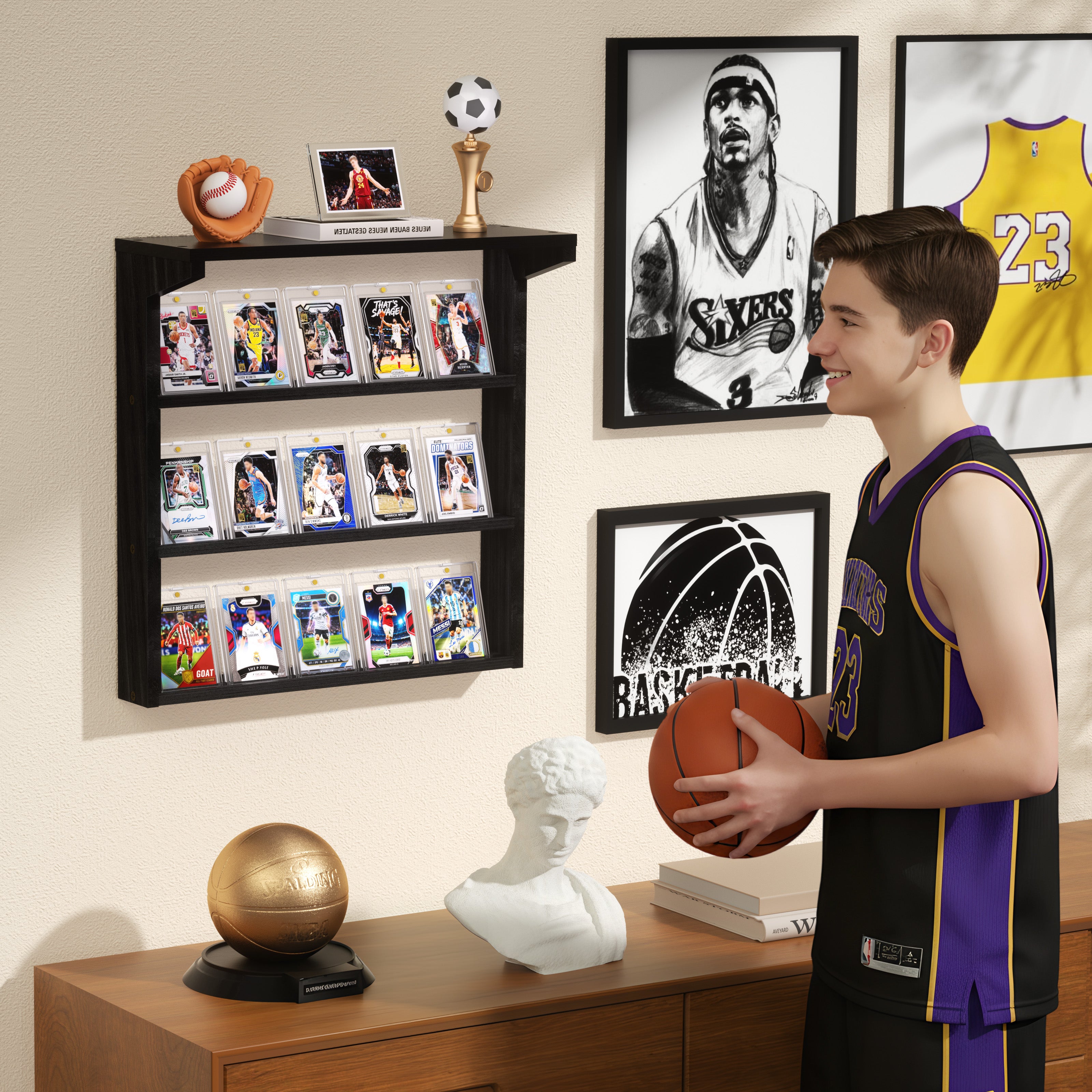3 Tier Trading Card Display Stand for Wall