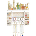 Wood Wall Mounted Jewelry Holder and Jewelry Storage for Necklaces Bracelets Earrings Rings
