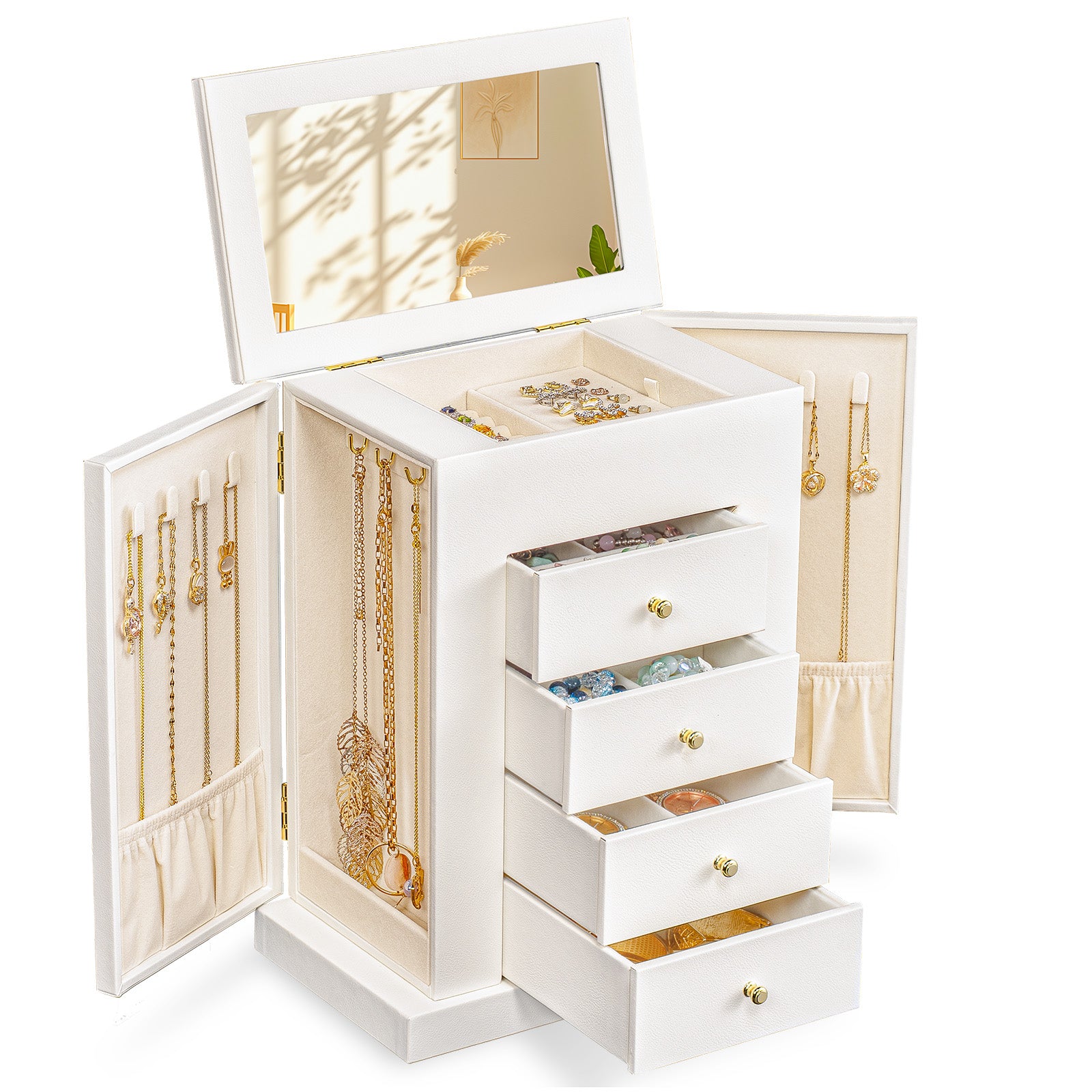 5 Layer Large Leather Jewelry Boxes