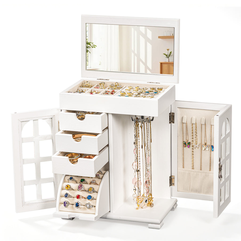 Dinmligt 5-Tier Large Wooden Jewelry Box for Women