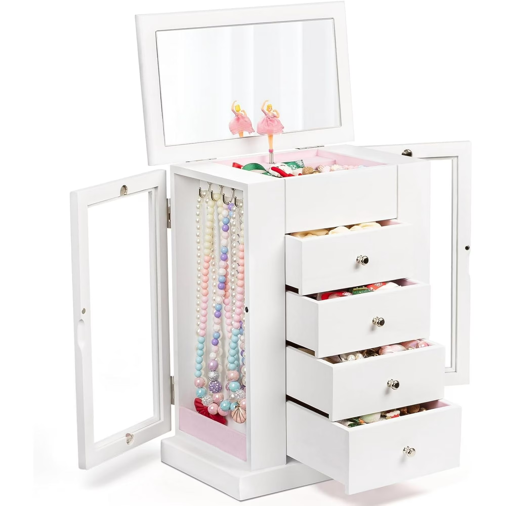 5 Layer Musical Jewelry Organizer with Spinning Dancer for Kids