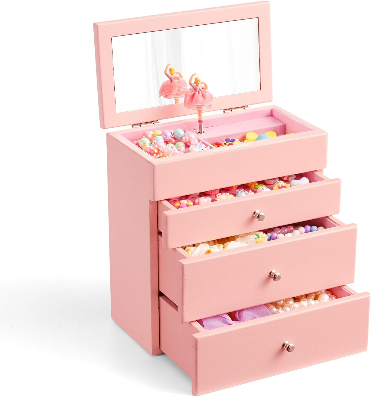 Musical Jewelry Box for Girls,Kids Jewelry Box with Spinning Dancer for Birthday Bedroom Decor