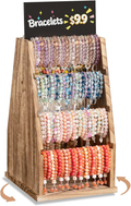 Dinmligt Double-Sided Rotating Bracelet Holder, 4 Tiers Wood Bracelet Display Stand