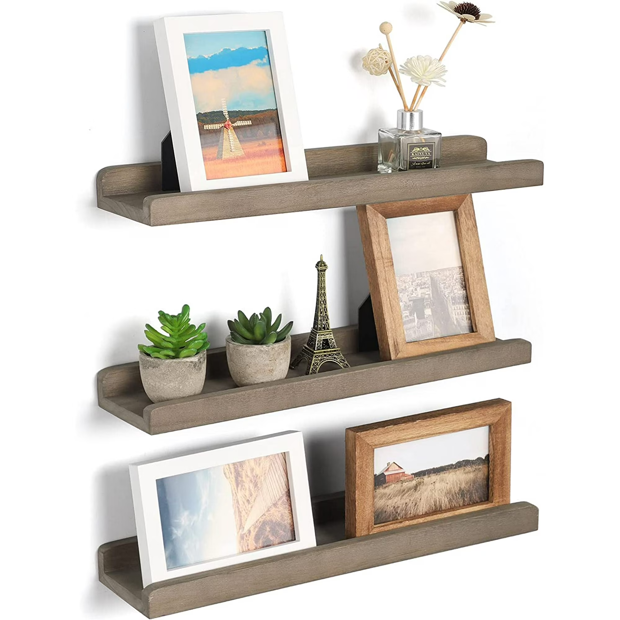 Wall Shelves with Ledge Wood Picture Shelf