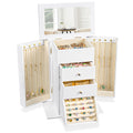 Sfugno 4 Layer Leather Jewelry Boxes,White