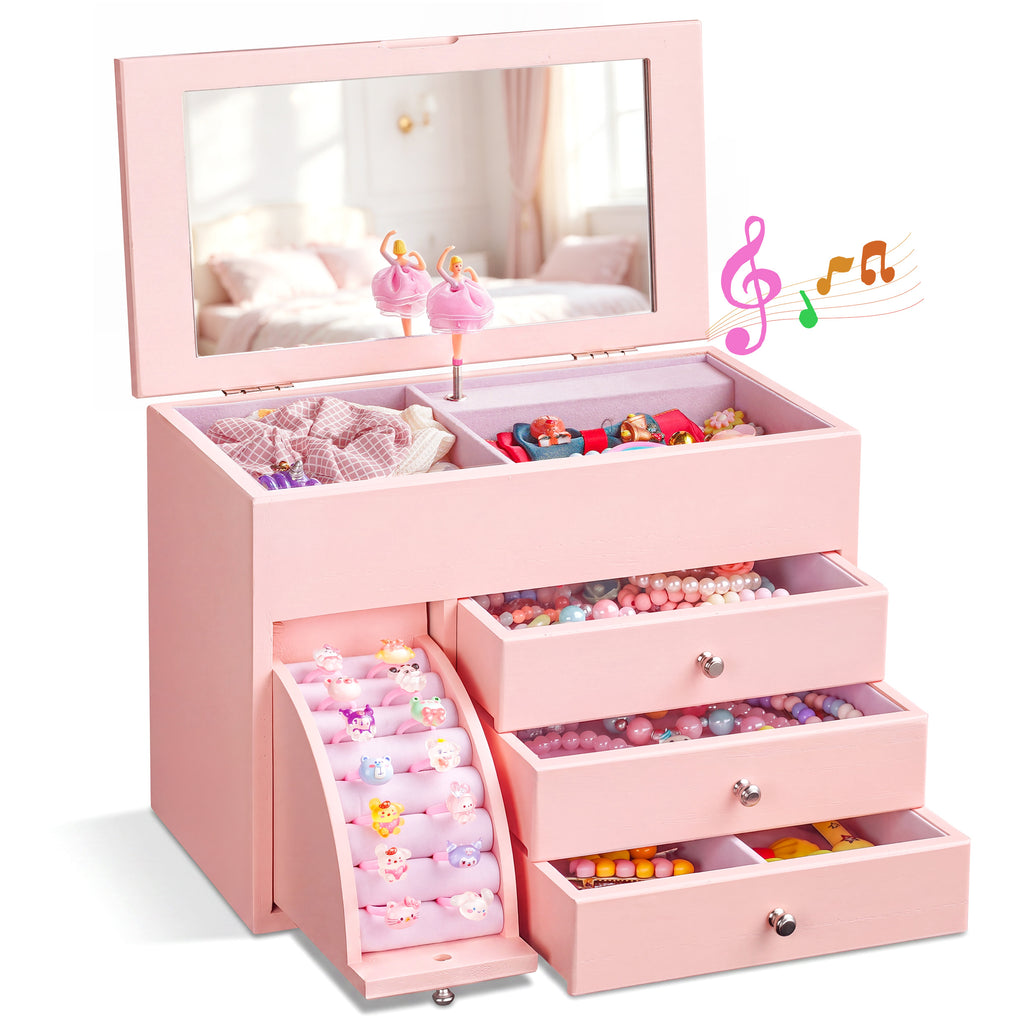 Musical Jewelry Box for Girls, Kids Jewelry Box with Spinning Dancer