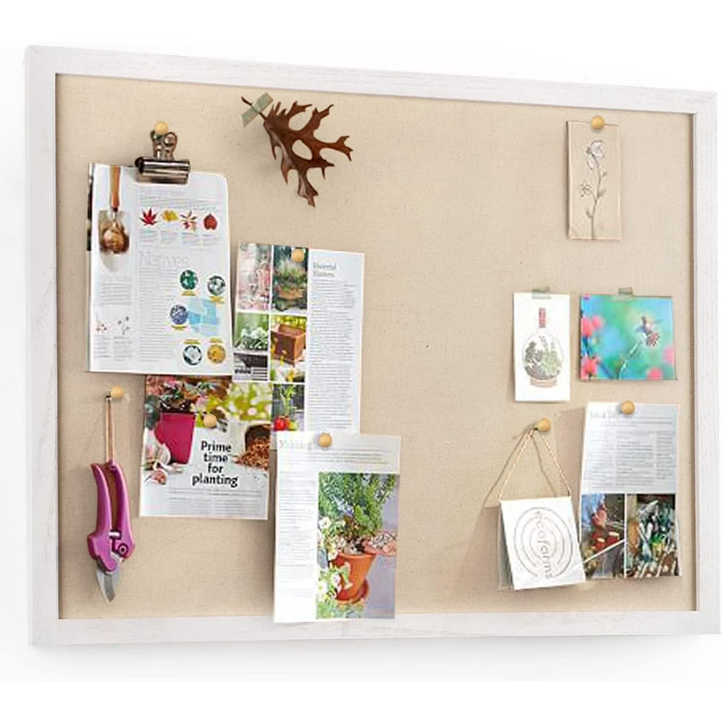 Large Bulletin Board 23x18 inch with Linen