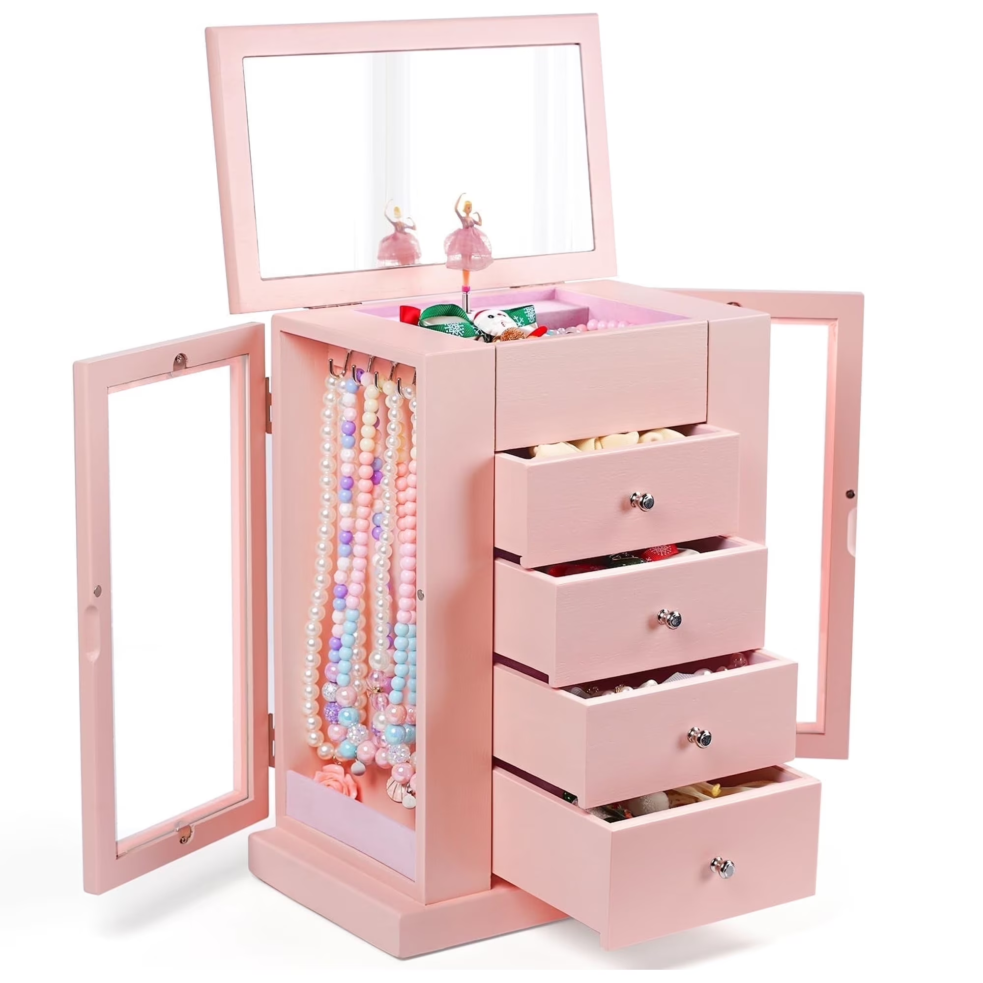 5 Layer Musical Jewelry Organizer with Spinning Dancer for Kids