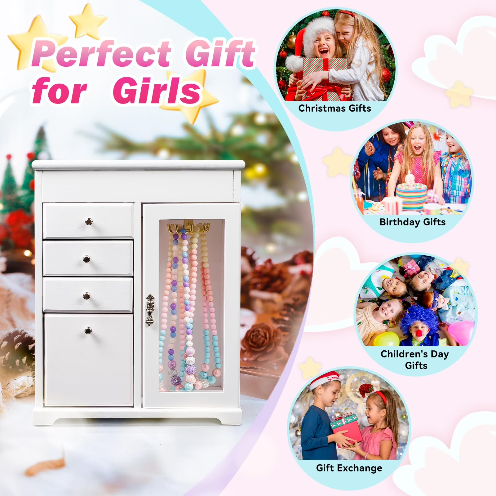 5 Layer Kids Musical Jewelry Box for Girls
