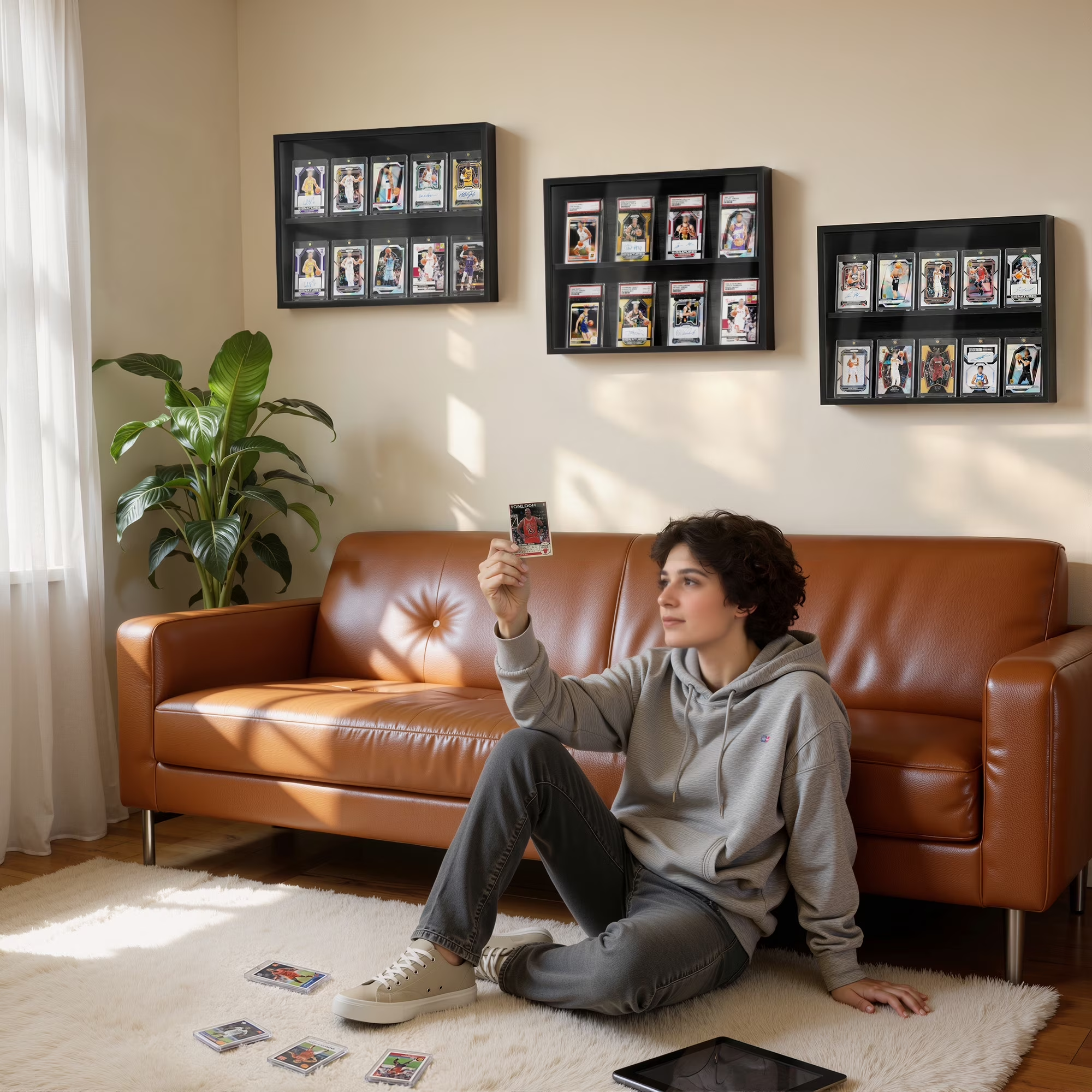 Graded Sports Card Display for Trading Card Collection