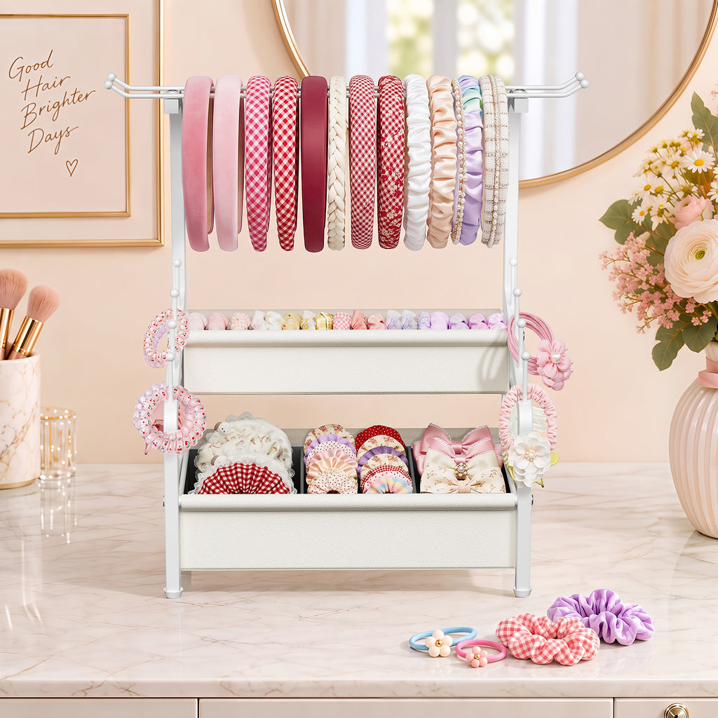Sfugno Headband Holder Stand Hair Accessories Organizer for Girls with Storage Base