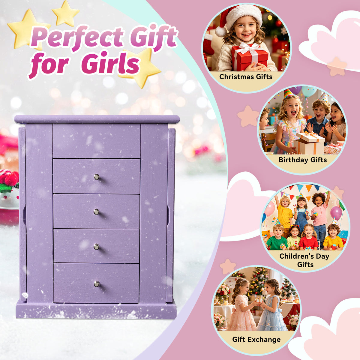 5 Layer Musical Jewelry Organizer with Spinning Dancer for Kids