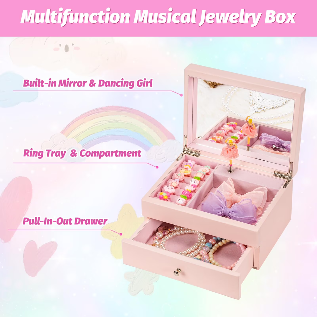 Wooden Kids Music Jewelry Box