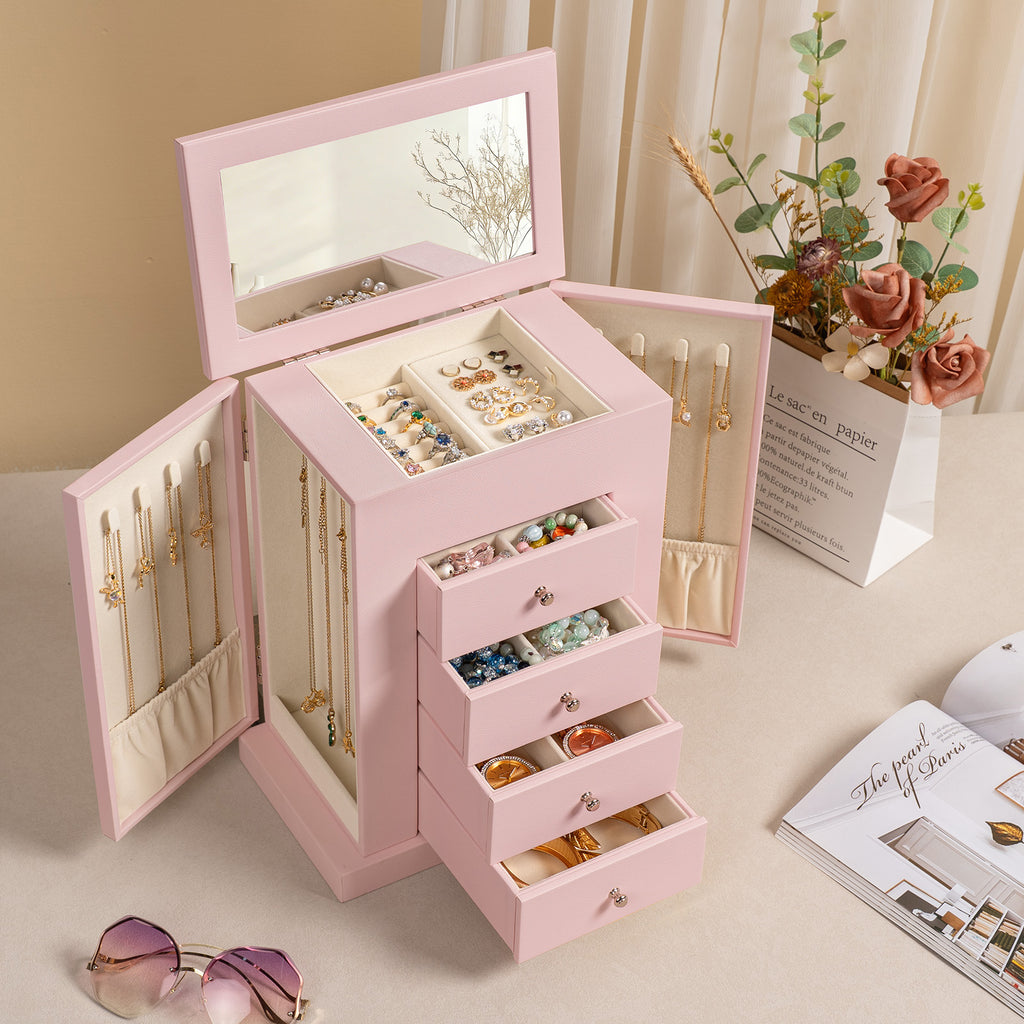5 Layer Large Leather Jewelry Boxes