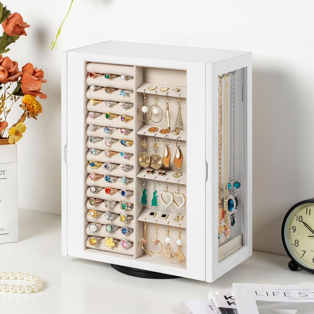 Dinmligt 360° Rotating Jewelry Box for Women