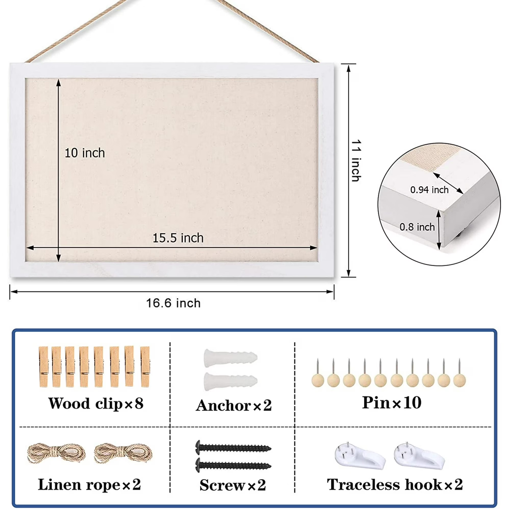 2-Pack Bulletin Board 16"x11" Cork Boards for Walls