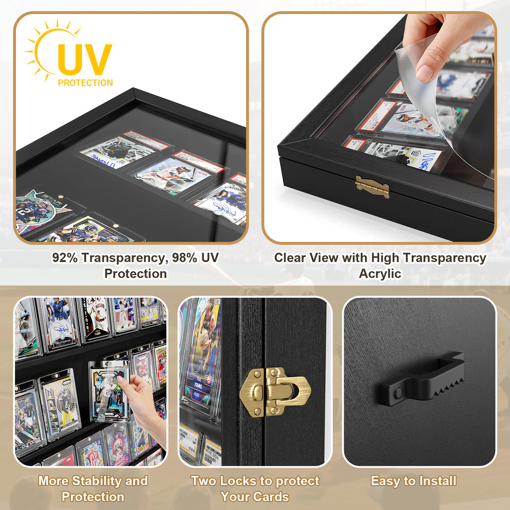 Card Display Case, 35 Graded Sports Display Frame