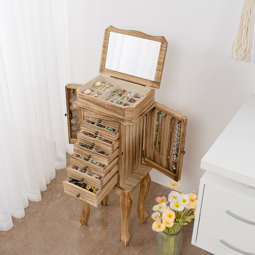 Jewelry Armoire,Standing Jewelry Cabinet with 7 Drawers