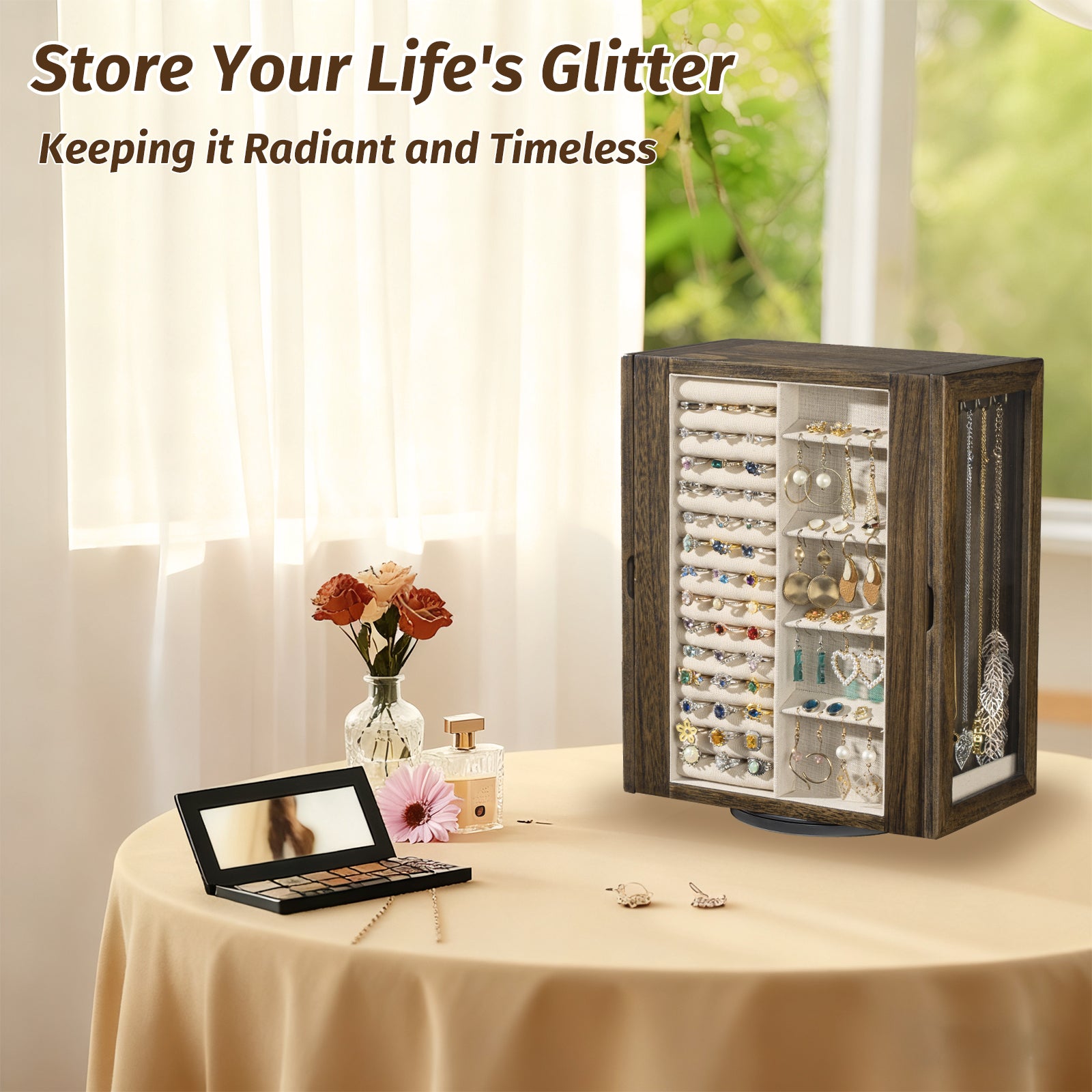 Dinmligt 360° Rotating Jewelry Box for Women