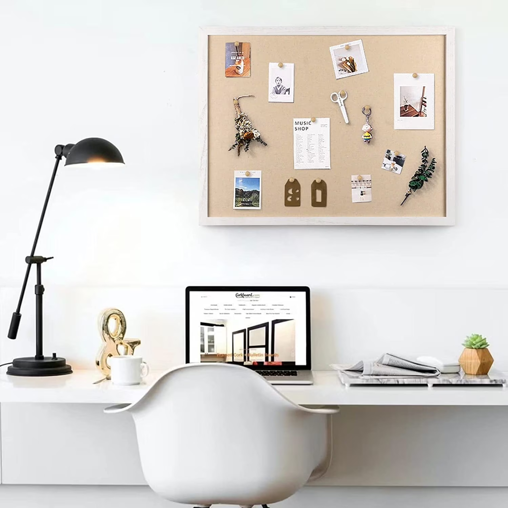 Large Bulletin Board 23x18 inch with Linen