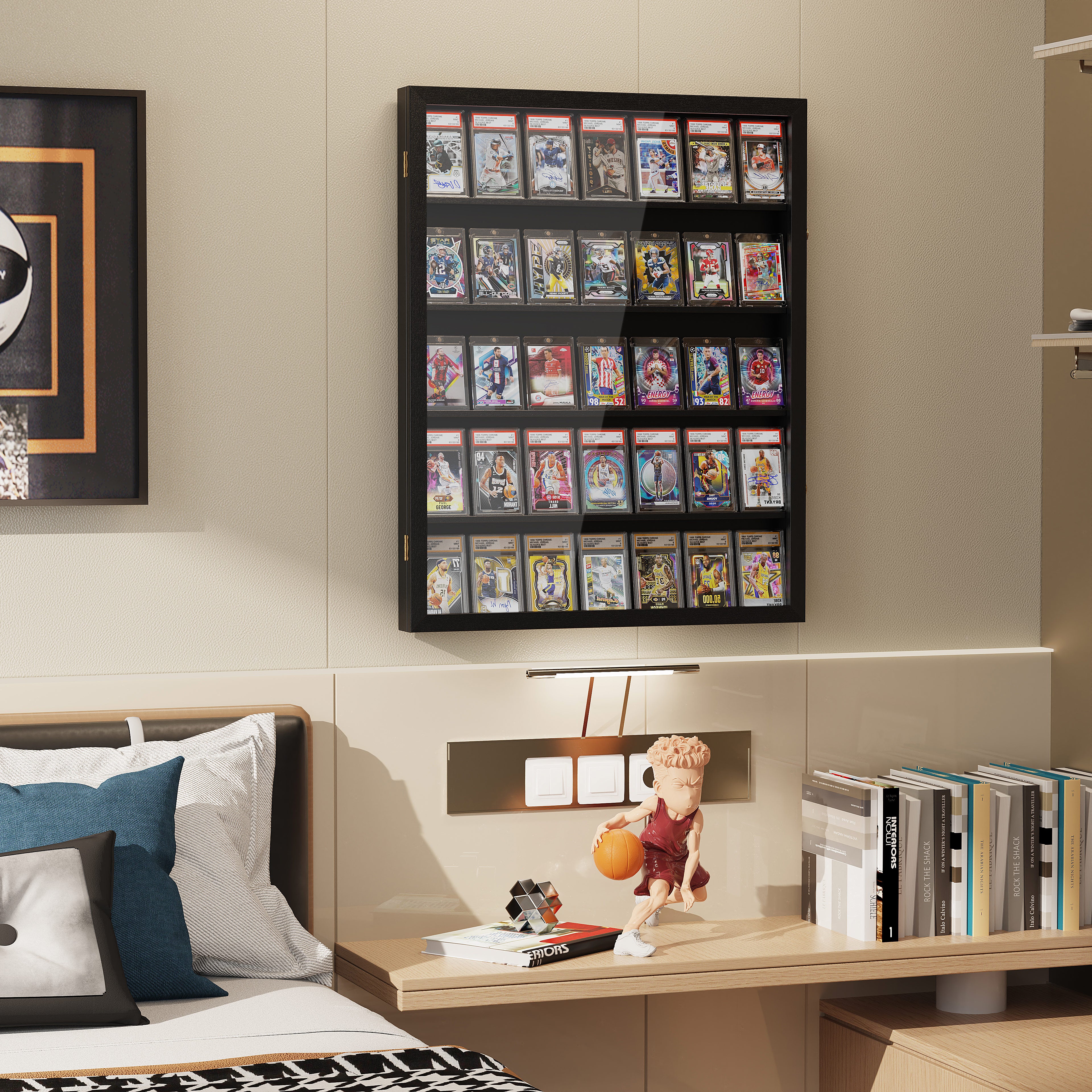 Card Display Case, 35 Graded Sports Display Frame