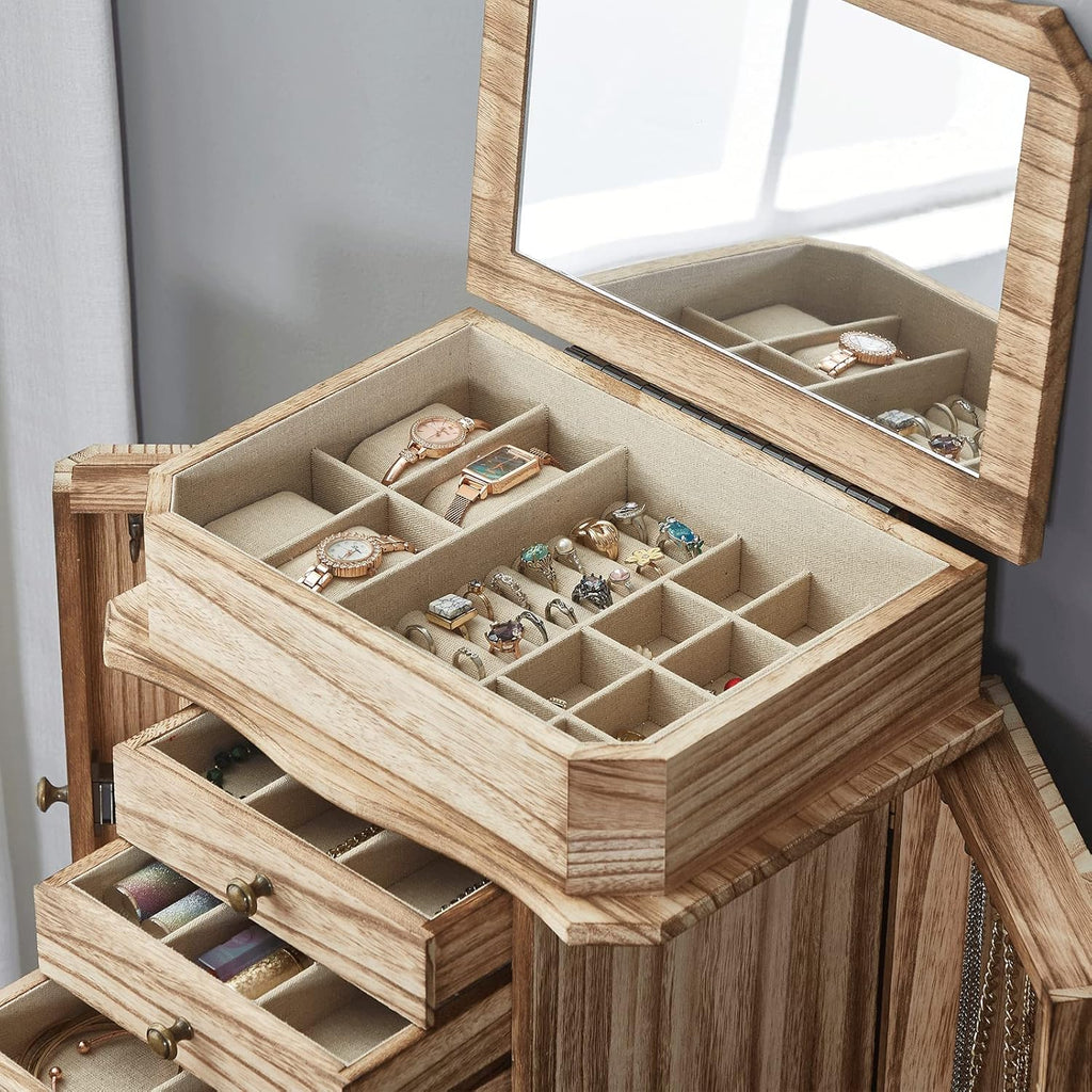 Jewelry Armoire,Standing Jewelry Cabinet with 7 Drawers