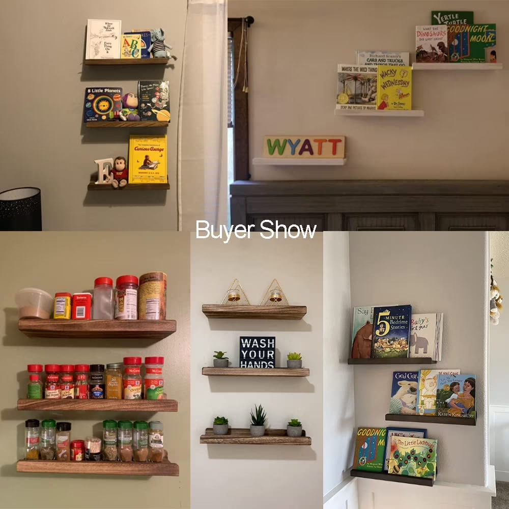 Wall Shelves with Ledge Wood Picture Shelf