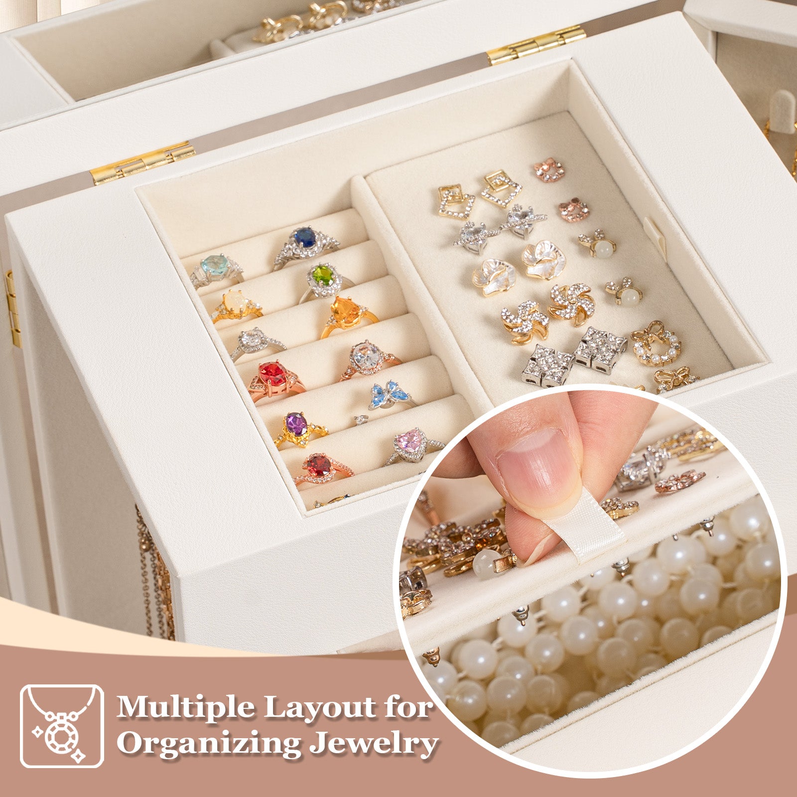 5 Layer Large Leather Jewelry Boxes