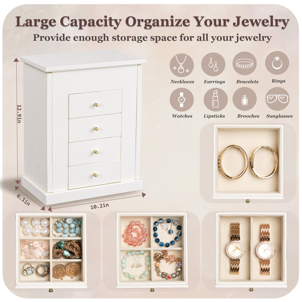 5 Layer Large Leather Jewelry Boxes