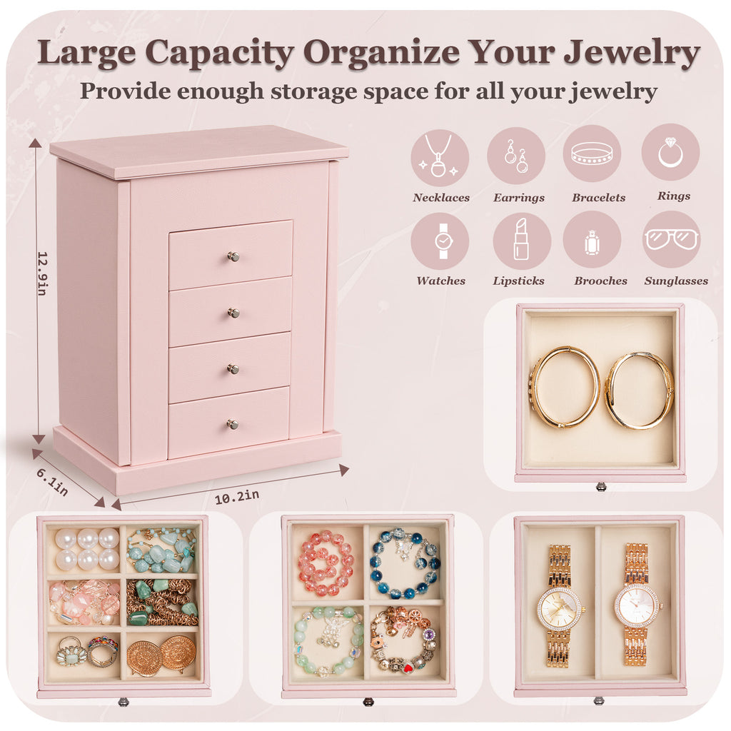 5 Layer Large Leather Jewelry Boxes