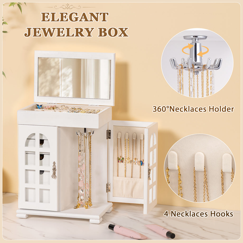 Dinmligt 5-Tier Large Wooden Jewelry Box for Women