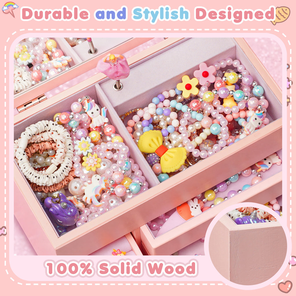 Musical Jewelry Box for Girls, Kids Jewelry Box with Spinning Dancer