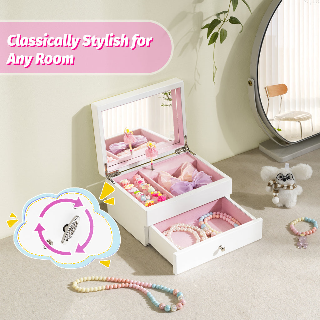 Wooden Kids Music Jewelry Box