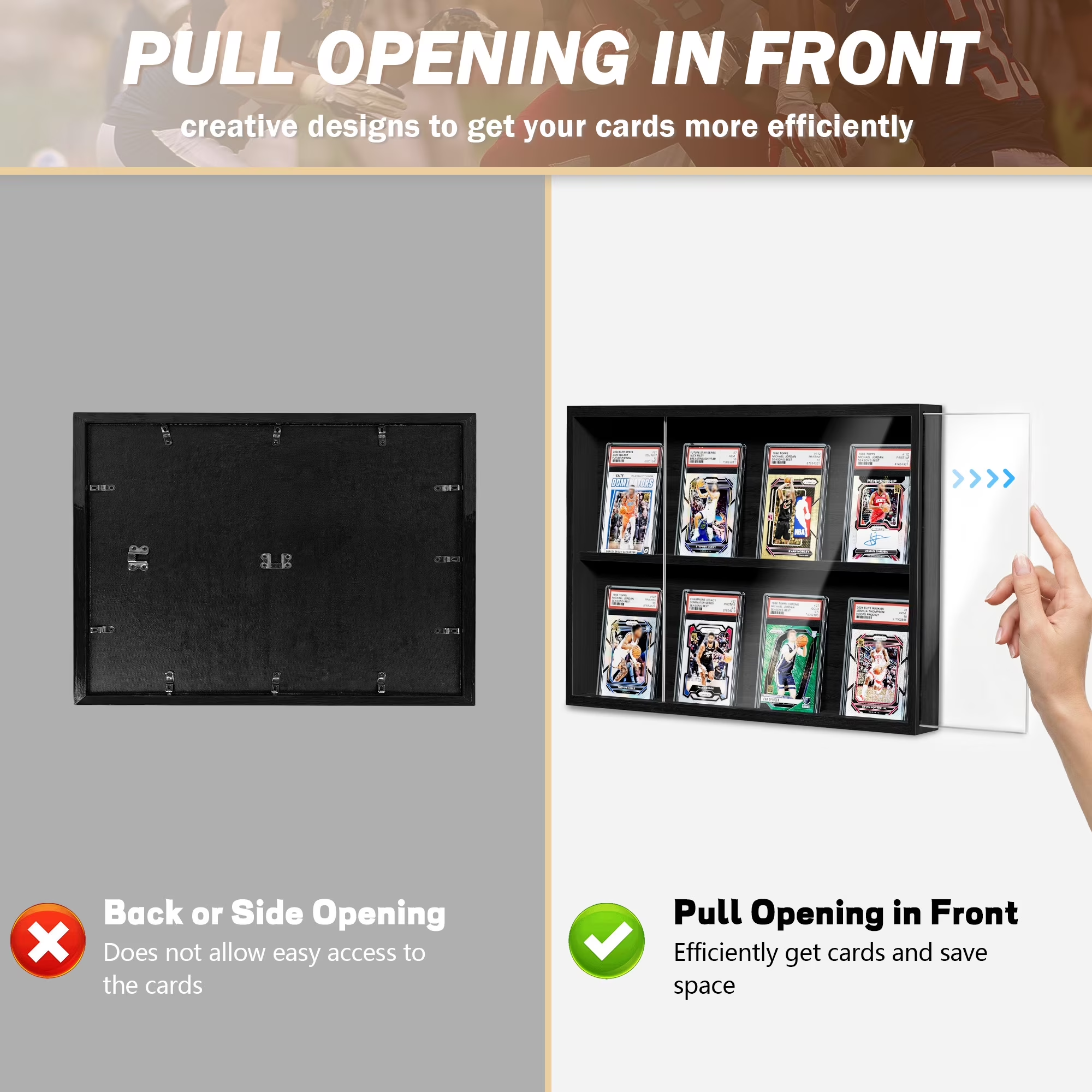 Graded Sports Card Display for Trading Card Collection