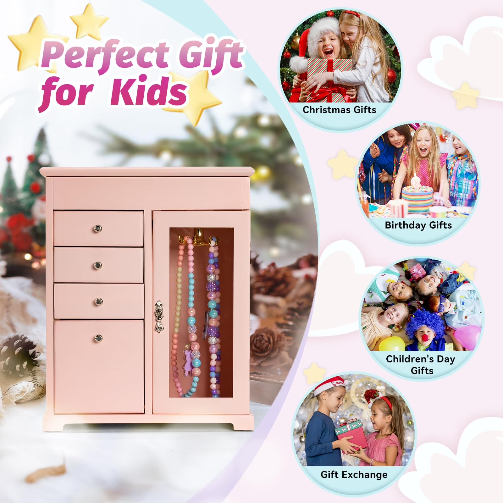 5 Layer Kids Musical Jewelry Box for Girls