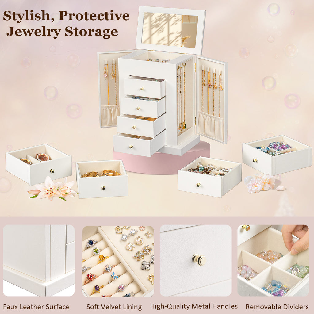 5 Layer Large Leather Jewelry Boxes
