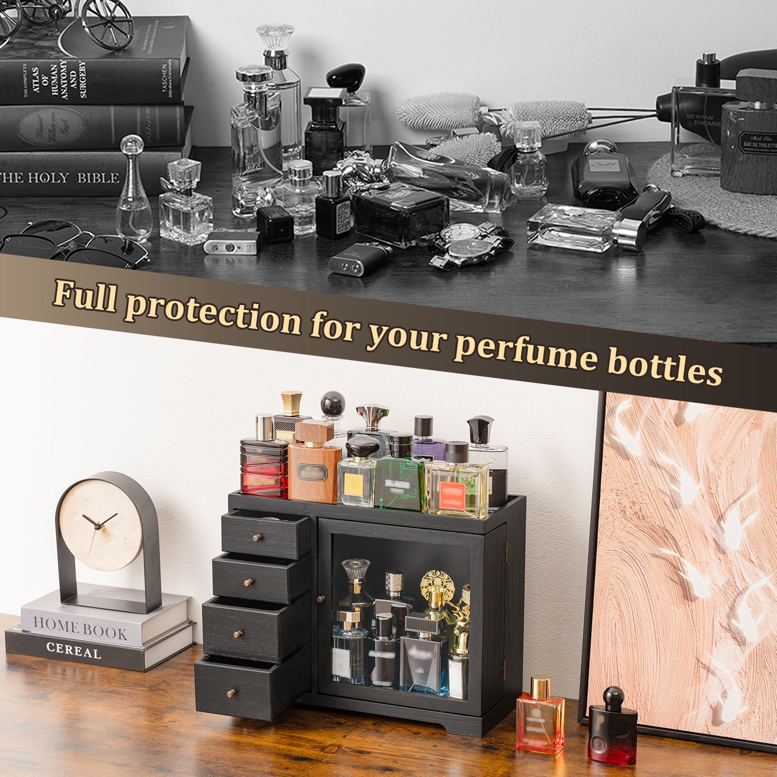 Dinmligt Cologne Organizer for Men, 5 Tier Large Capacity perfume organizer