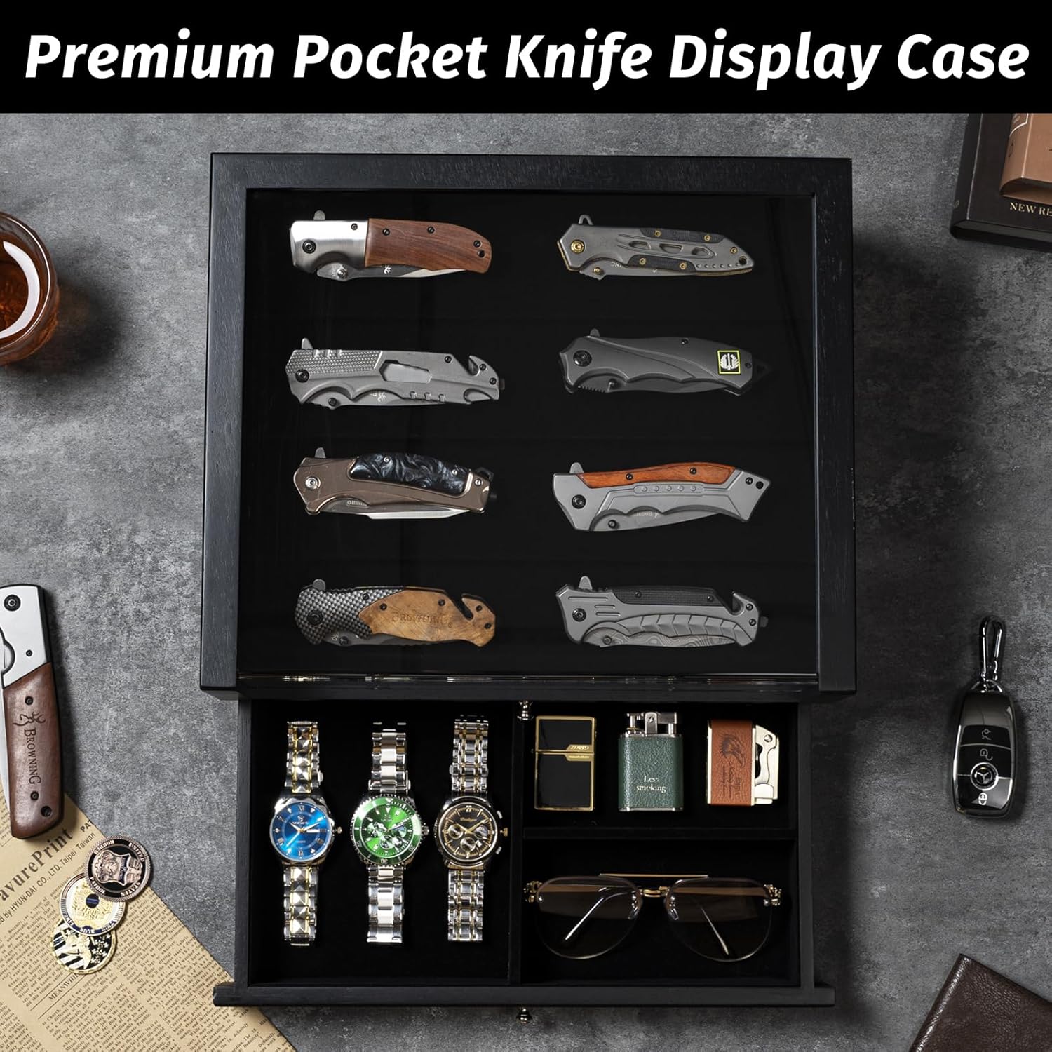 4-Layer Pocket knivesCase Display & Storage Knives