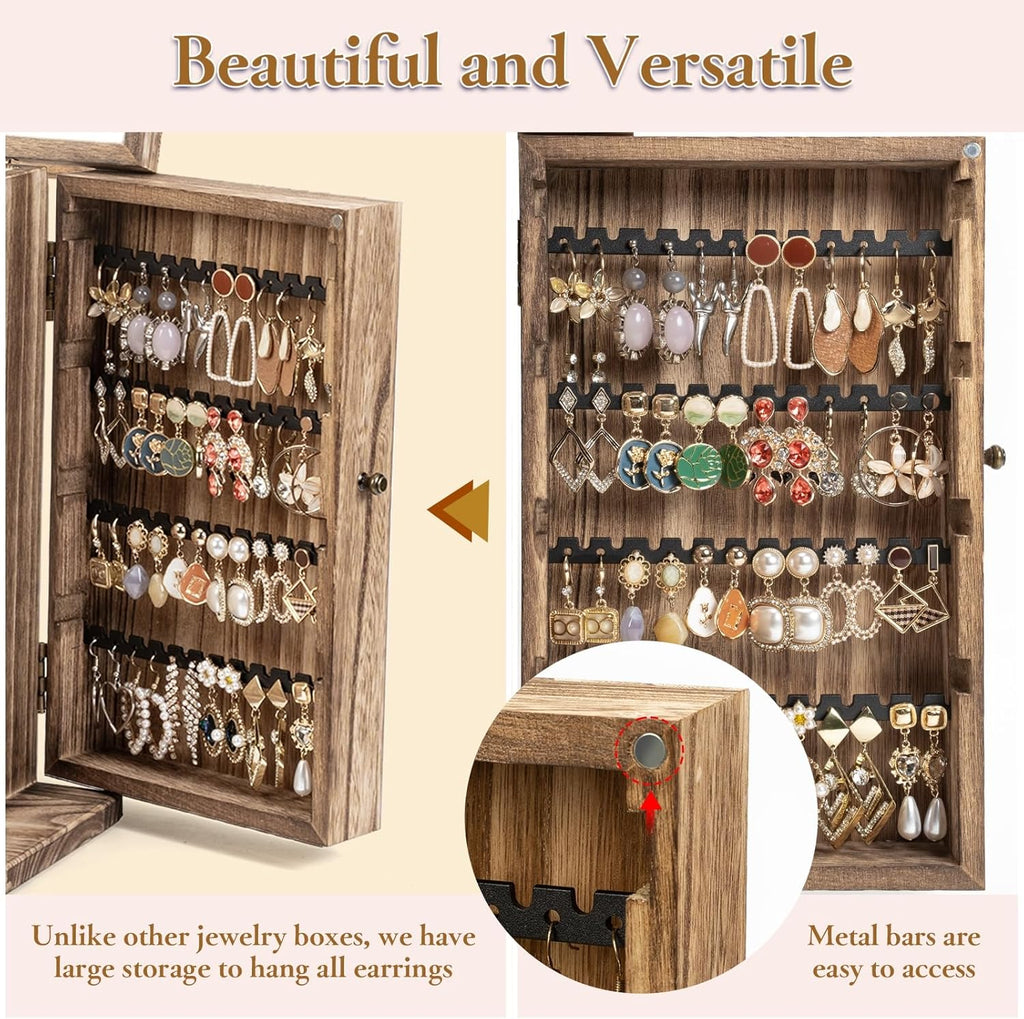 Dinmligt Jewelry Box for Women, 6-Tier Large Jewelry Organizer Boxes with Mirror