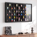 Wood Display Case, Wall Mounted Display Cabinet for Figurines Toys With Lockable Acrylic Door