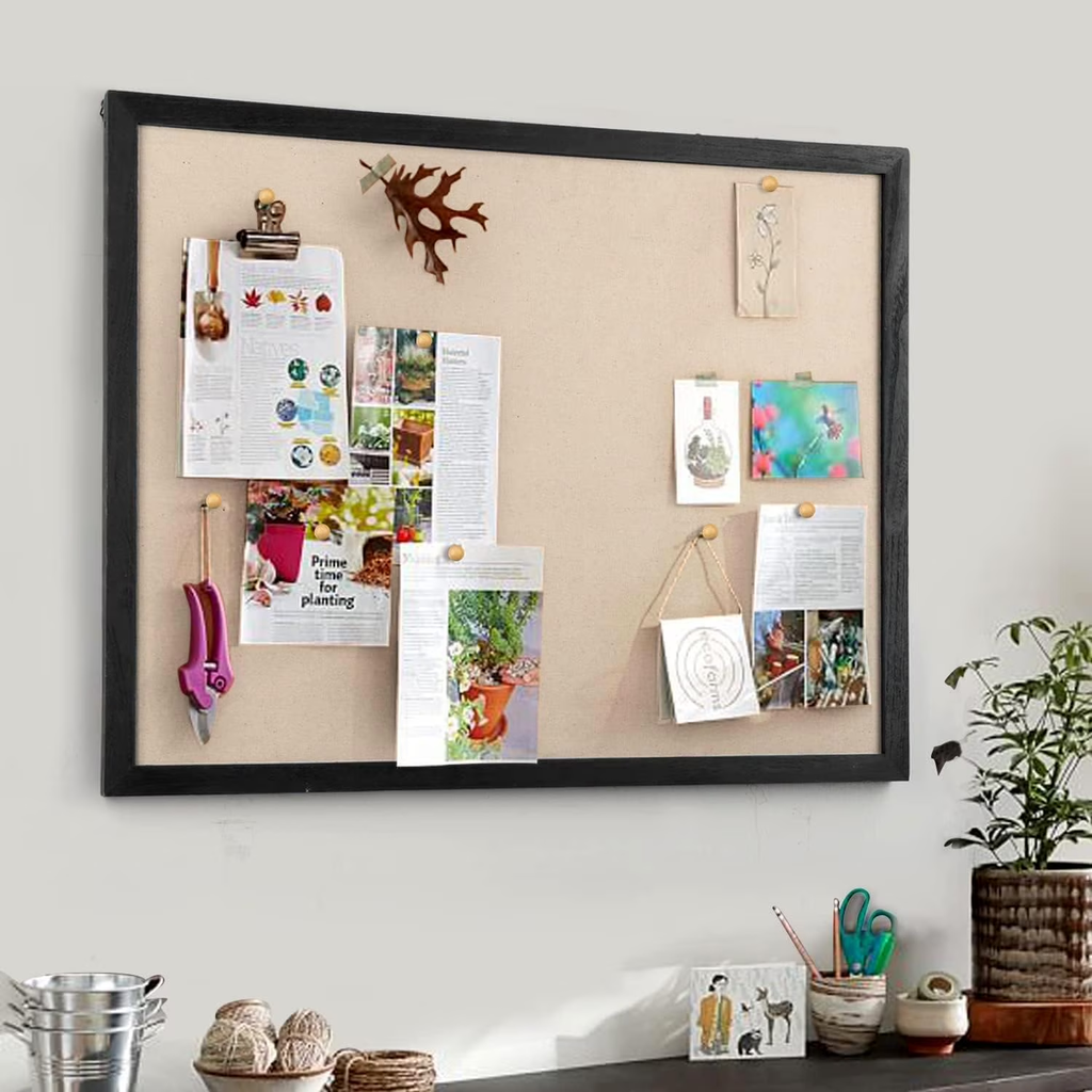Large Bulletin Board 23x18 inch with Linen