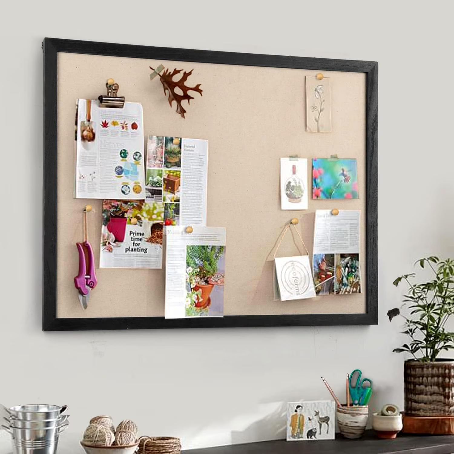 Large Bulletin Board 23x18 inch with Linen