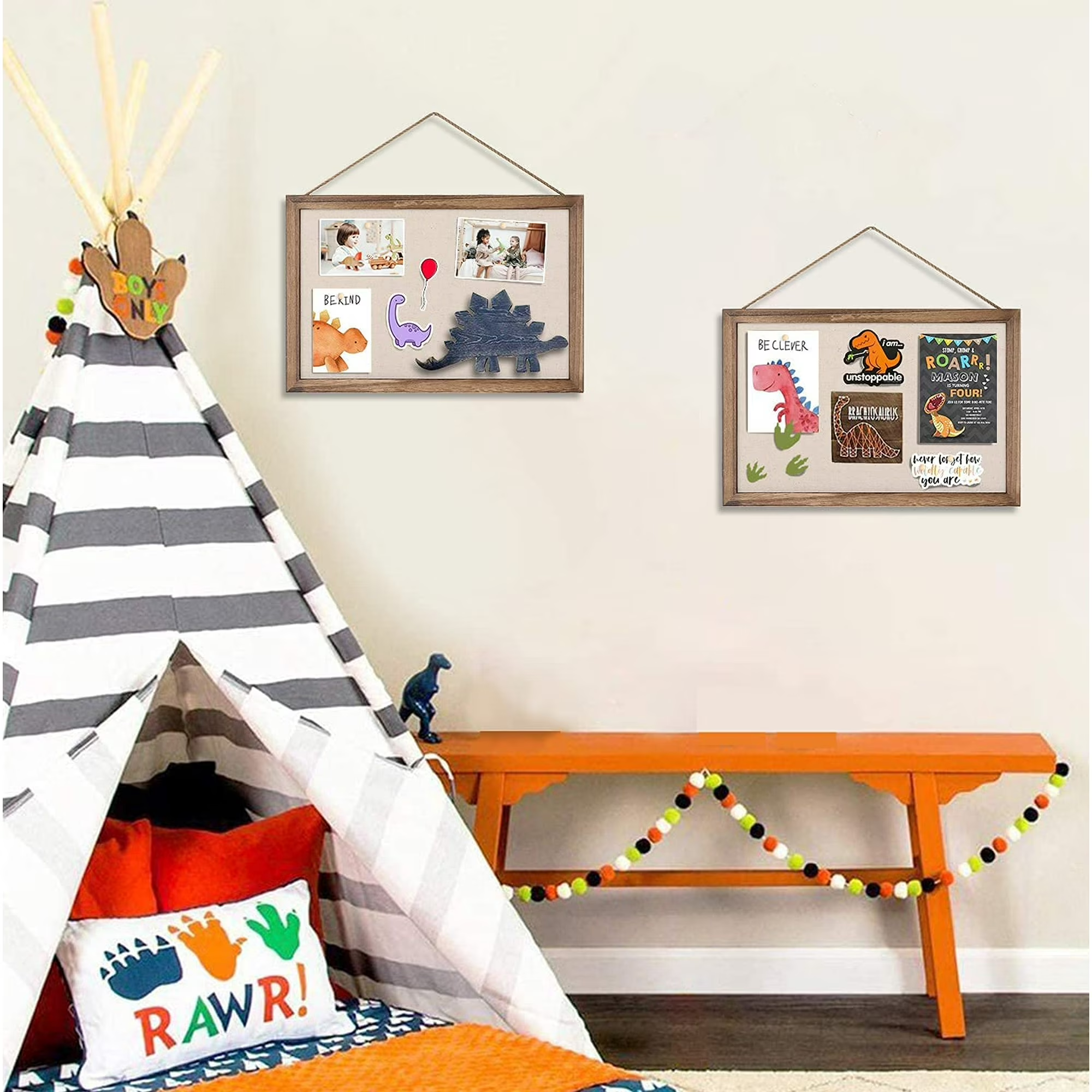 2-Pack Linen Wood Bulletin Boards