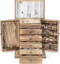 Dinmligt Jewelry Box for Women, 6-Tier Large Jewelry Organizer Boxes with Mirror