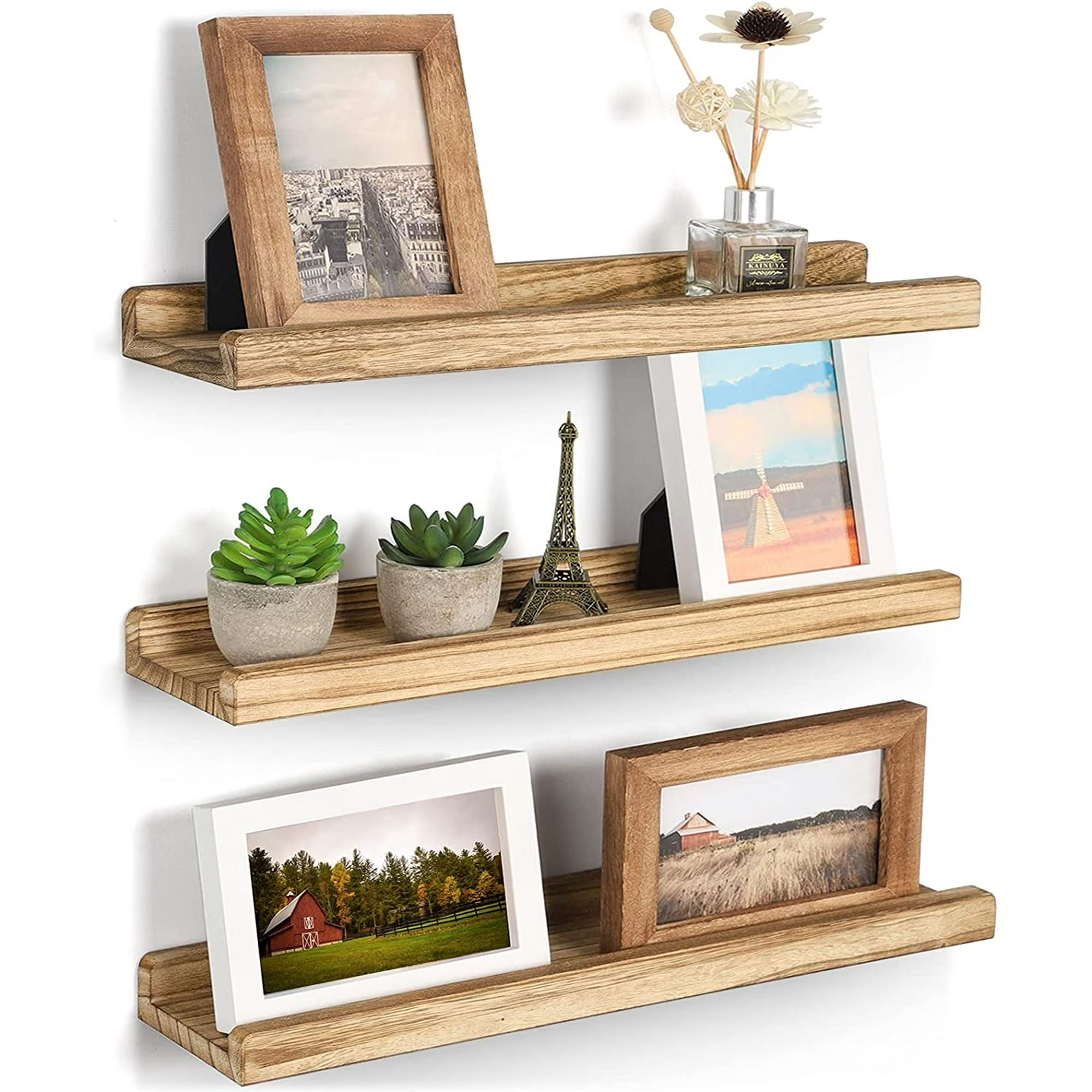 Wall Shelves with Ledge Wood Picture Shelf