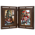 Sfugno 5x7 Picture Frame,Tabletop Rustic Wood Double Sided Display Folding Photo Frame