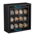 Challenge Coin Display Wooden Double-Sided Rotatable Case Organizer Box